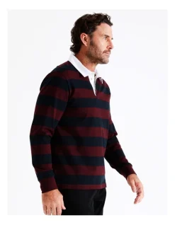 Reserve Clyde Stripe Rugby Top In Red -Coats Sales Store 956984050 5 720x928