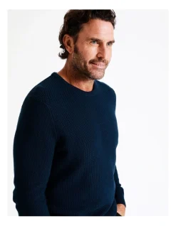 Reserve Knox Textured Crew Knit In Blue -Coats Sales Store 956986840 3 720x928