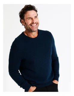 Reserve Knox Textured Crew Knit In Blue -Coats Sales Store 956986840 5 720x928