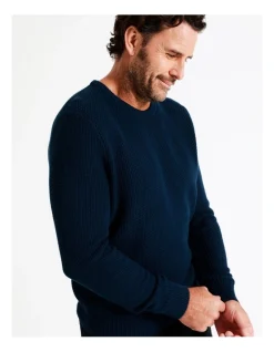 Reserve Knox Textured Crew Knit In Blue -Coats Sales Store 956986840 7 720x928