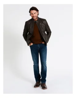 Reserve Hindley Stand Collar Leather Jacket In Brown 11 Reserve Hindley Stand Collar Leather Jacket In Brown -Coats Sales Store 956987830 3 720x928