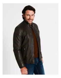 Reserve Hindley Stand Collar Leather Jacket In Brown 13 Reserve Hindley Stand Collar Leather Jacket In Brown -Coats Sales Store 956987830 5 720x928