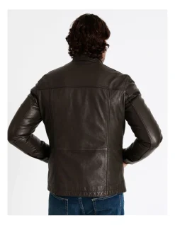 Reserve Hindley Stand Collar Leather Jacket In Brown 14 Reserve Hindley Stand Collar Leather Jacket In Brown -Coats Sales Store 956987830 6 720x928
