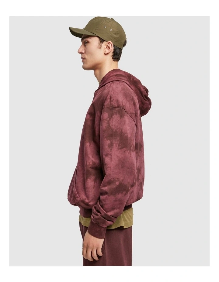 URBAN CLASSICS Tie Dyed Hoody In Red 5 URBAN CLASSICS Tie Dyed Hoody In Red - Image 3