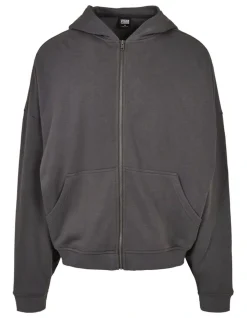 URBAN CLASSICS Organic 90's Zip Hoody In Dark Shadow -Coats Sales Store 959634460 6 720x928