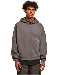 URBAN CLASSICS Organic 90's Zip Hoody In Dark Shadow -Coats Sales Store 959634460 7 720x928
