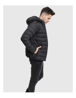 URBAN CLASSICS Hooded Bubble Jacket In Black -Coats Sales Store 959635630 4 720x928