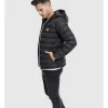 URBAN CLASSICS Hooded Bubble Jacket In Black -Coats Sales Store 959635720 1 720x928
