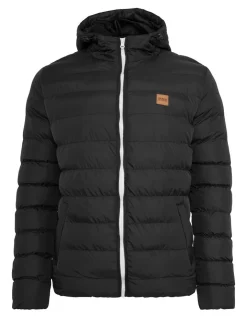 URBAN CLASSICS Hooded Bubble Jacket In Black -Coats Sales Store 959635720 5 720x928