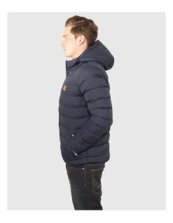 URBAN CLASSICS Hooded Bubble Jacket In Navy -Coats Sales Store 959635900 3 720x928