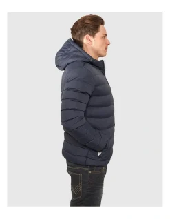 URBAN CLASSICS Hooded Bubble Jacket In Navy -Coats Sales Store 959635900 4 720x928
