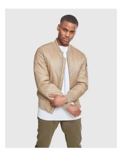 URBAN CLASSICS Tech Bomber Jacket In Beige