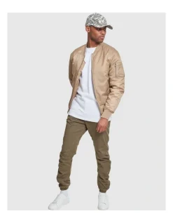 URBAN CLASSICS Tech Bomber Jacket In Beige -Coats Sales Store 959635990 5 720x928