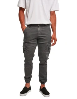URBAN CLASSICS Washed Cargo Twill Jogging Pants In Dark Shadow -Coats Sales Store 959638960 5 720x928