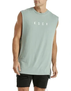 KSCY Join Step Hem Muscle Tank Top In Sage -Coats Sales Store 959657860 4 720x928