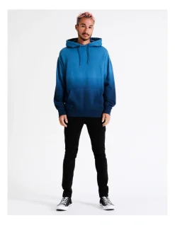 Kenji Despina Dip Dye All Gender Hooded Pullover In Blue