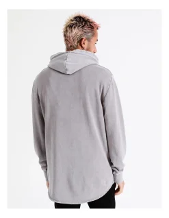 Kenji Apollo Acid Wash Scoop Hem Hooded Pullover In Purple -Coats Sales Store 960258430 4 720x928