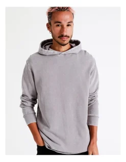 Kenji Apollo Acid Wash Scoop Hem Hooded Pullover In Purple -Coats Sales Store 960258430 7 720x928