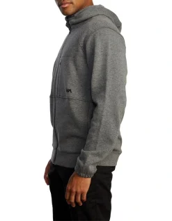 RVCA Tech Zip-Up Fleece Hoodie In Grey -Coats Sales Store 960491170 3 720x928