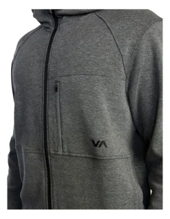 RVCA Tech Zip-Up Fleece Hoodie In Grey -Coats Sales Store 960491170 4 720x928