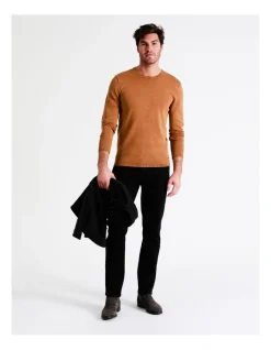 Maddox Cole Crew Pullover In Brown