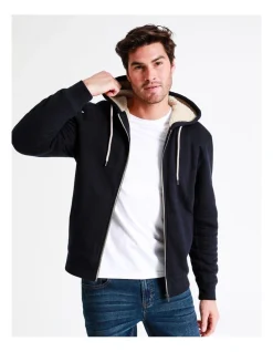 Maddox Seth Sherpa Hoodie In Blue