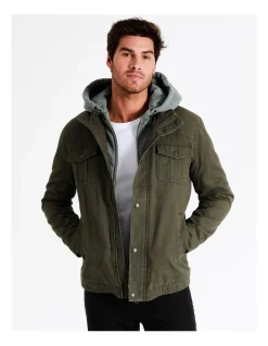 Maddox Silas Hood Jacket In Green