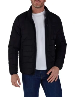 Raging Bull Midweight Puffer Jacket In Black