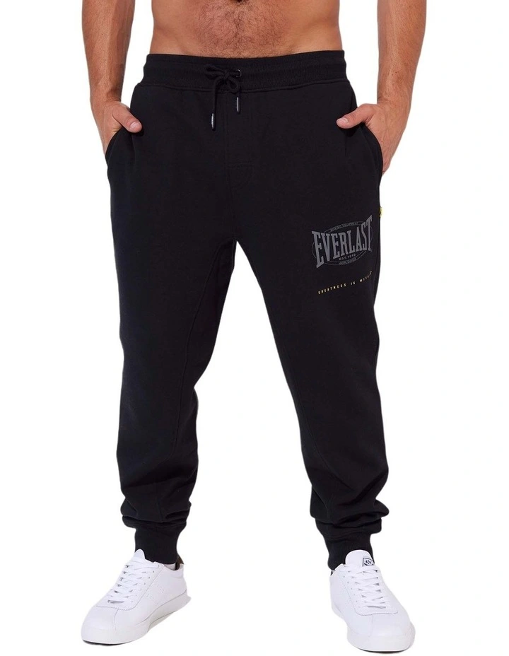 Everlast Worldwide Slim Fleece Trakpant In Black 3 Everlast Worldwide Slim Fleece Trakpant In Black