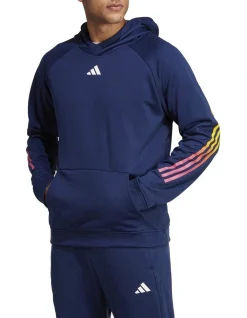 ADIDAS Train Icons 3-Stripes Training Hoodie In Navy