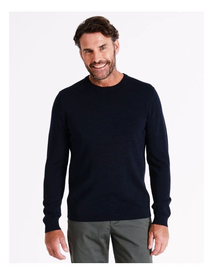 Reserve Australian Merino Crew Neck Knit In Navy 3 Reserve Australian Merino Crew Neck Knit In Navy