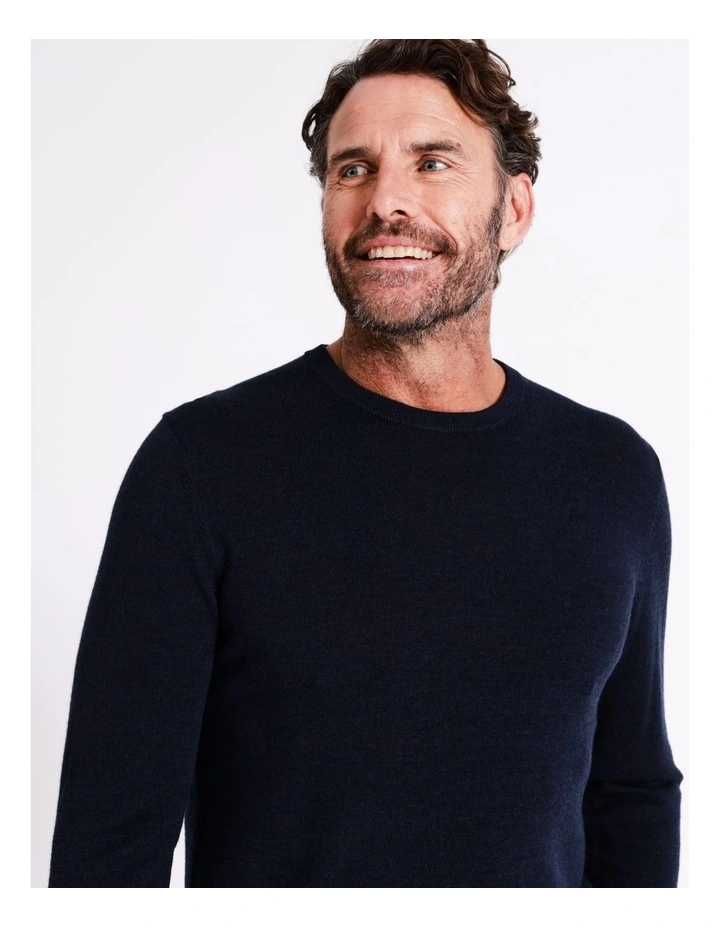Reserve Australian Merino Crew Neck Knit In Navy 4 Reserve Australian Merino Crew Neck Knit In Navy - Image 2