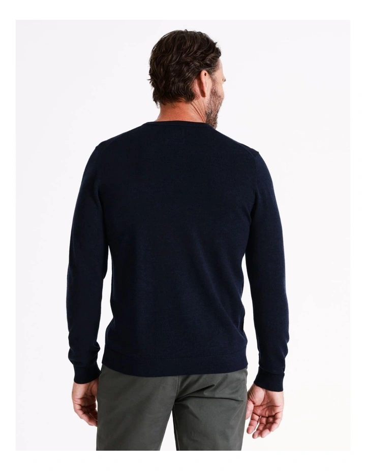 Reserve Australian Merino Crew Neck Knit In Navy 6 Reserve Australian Merino Crew Neck Knit In Navy - Image 4