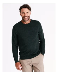 Reserve Australian Merino Crew Neck Knit In Green
