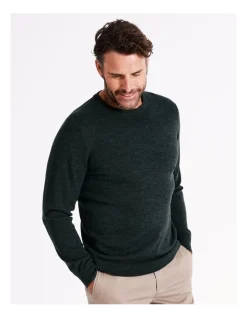 Reserve Australian Merino Crew Neck Knit In Green -Coats Sales Store 965295460 7 720x928