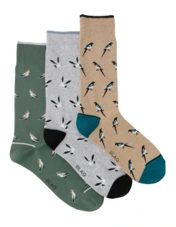 Blaq TP 3 Pair Pack Patterned Socks In Multi