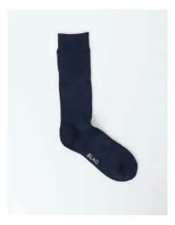 Blaq TP 1 Pair Full Terry Crew Length Boot Socks In Blue