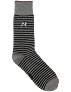 Blaq TP Dog Crew Length Socks 1 Pair In Grey
