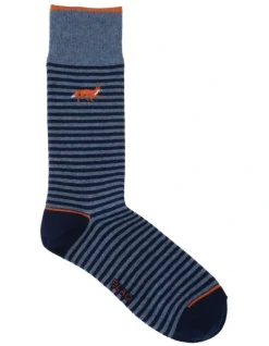 Blaq TP Fox Crew Length Socks In Blue