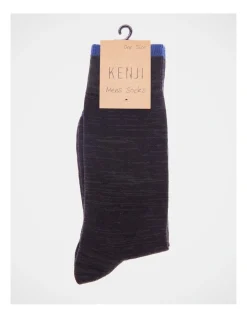 Kenji 1 Pair Random Plated Crew Length Socks In Black/Blue -Coats Sales Store 966000340 3 720x928