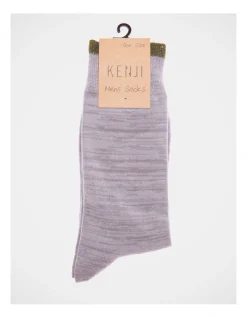 Kenji 1 Pair Random Plated Crew Length Socks In Grey/Green Tip -Coats Sales Store 966000520 3 720x928