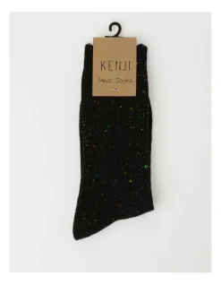 Kenji 1 Pair Ribbed Boot Crew Length Socks In Black -Coats Sales Store 966000610 3 720x928