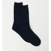 Kenji 1 Pair Ribbed Boot Crew Length Socks In Navy