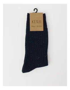 Kenji 1 Pair Ribbed Boot Crew Length Socks In Navy -Coats Sales Store 966000790 3 720x928