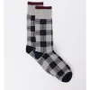 Kenji 1 Pair Check Crew Length Socks In Grey -Coats Sales Store 966000880 1 720x928