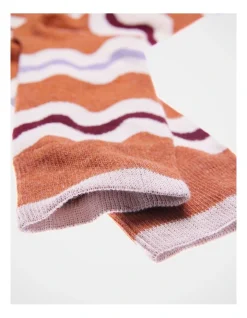 Kenji 1 Pair Wave Crew Length Socks In Orange -Coats Sales Store 966001150 2 720x928