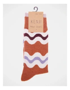 Kenji 1 Pair Wave Crew Length Socks In Orange -Coats Sales Store 966001150 3 720x928