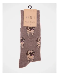 Kenji 1 Pair Pug Crew Length Socks In Brown Marle -Coats Sales Store 966001330 3 720x928