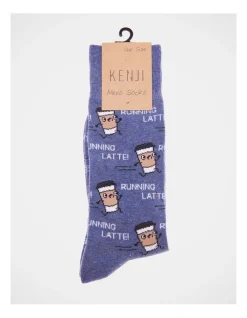 Kenji 1 Pair Running Latte Crew Length Socks In Denim -Coats Sales Store 966001600 3 720x928