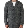 Gibson Mercury Slim Fit Overcoat In Black/White -Coats Sales Store 966073870 1 720x928